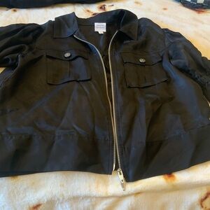 Cinq à Sept Black Holly Zip-Up Jacket